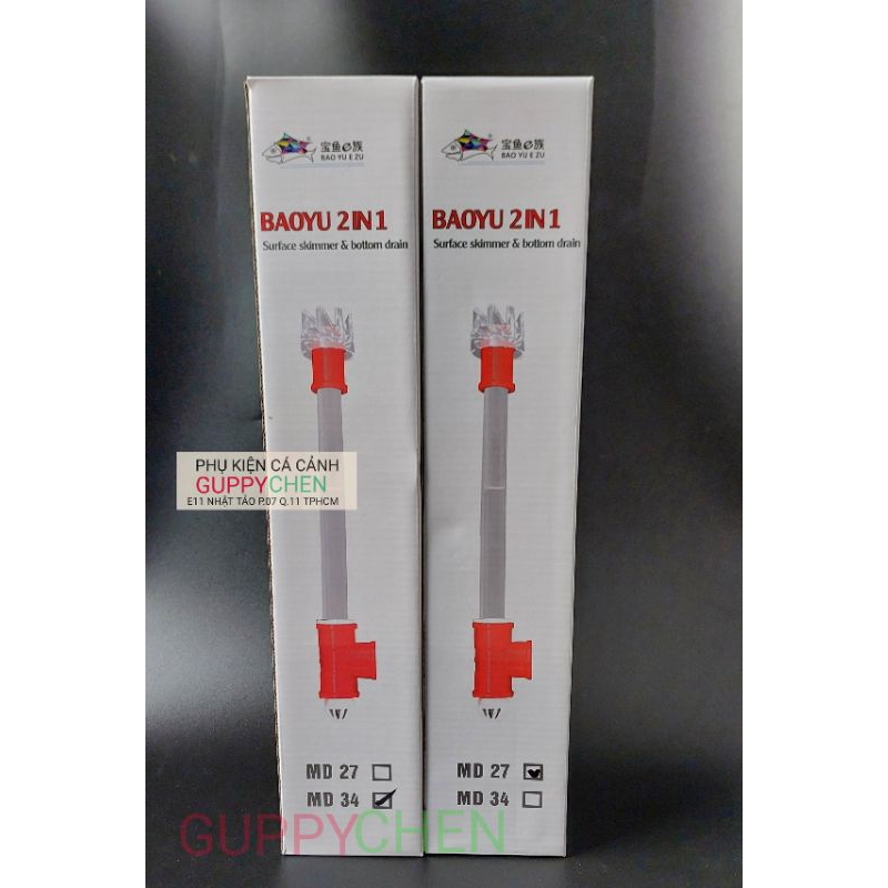 Bộ hút mặt đáy baoyu MD34 MD27 dùng cho hồ cá