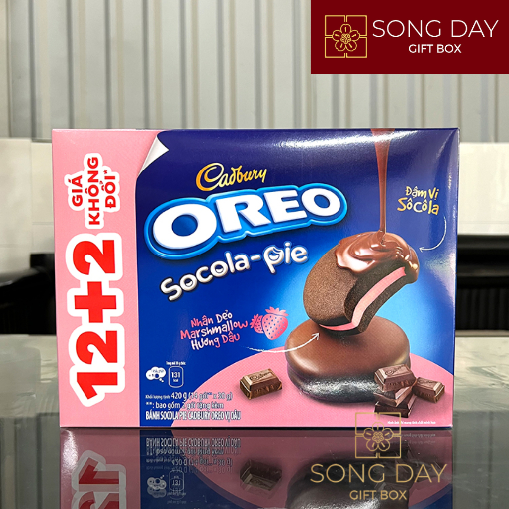 Bánh Oreo socola-pie vị dâu - Hộp giấy