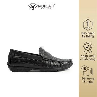 Giày lười nam MULGATI Penny Moccasin da bò cao cấp dập vân cá sấu - F43914
