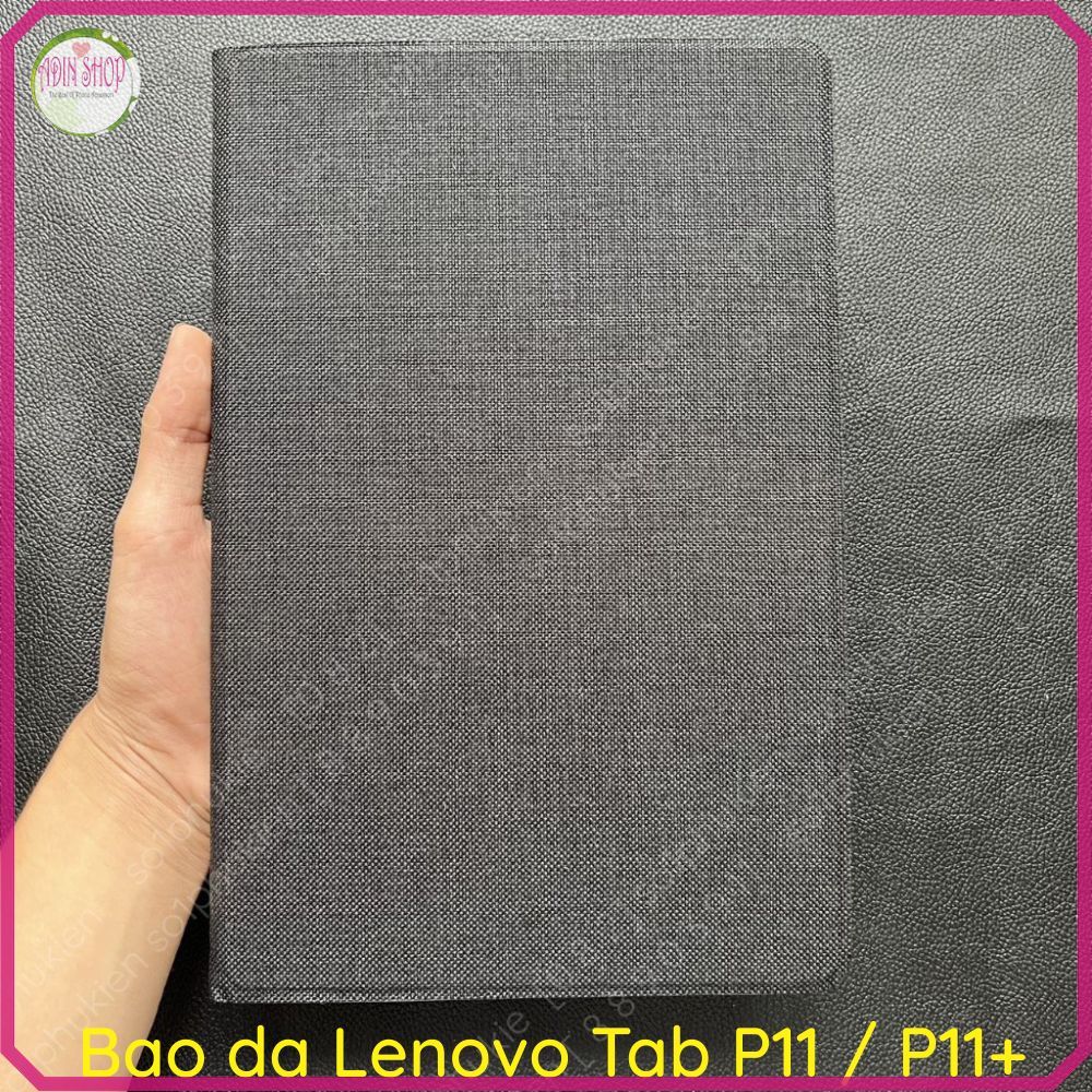 Bao da Lenovo Tab P11/ P11+(P11 plus) da cực chất, mặt trong da mịn, chống xem phim, ốp silicon bền 