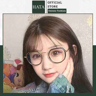 Mắt Kính Gọng Kim Loại Form Vát Cạnh Dễ Thương