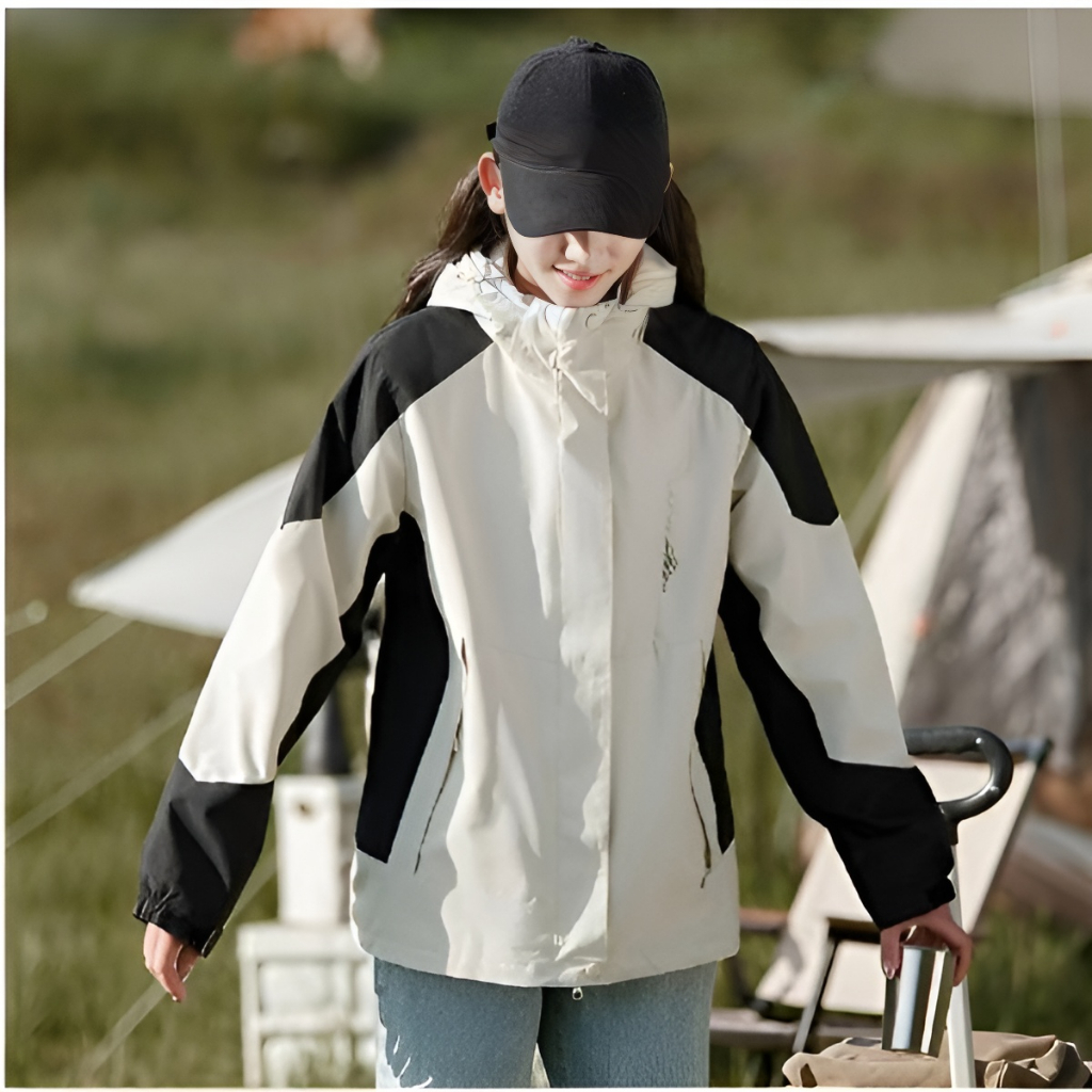 Áo khoác dù nam nữ 2 lớp 3 trong 1 chống nước, chống gió, chống bụi, ngăn tia UV - Áo khoác gió có mũ  tháo rời