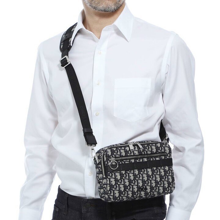 Túi đeo chéo nam nữ messenger thổ cẩm khoá kéo móc tròn D. i. or vải thêu loại dàyfullbox