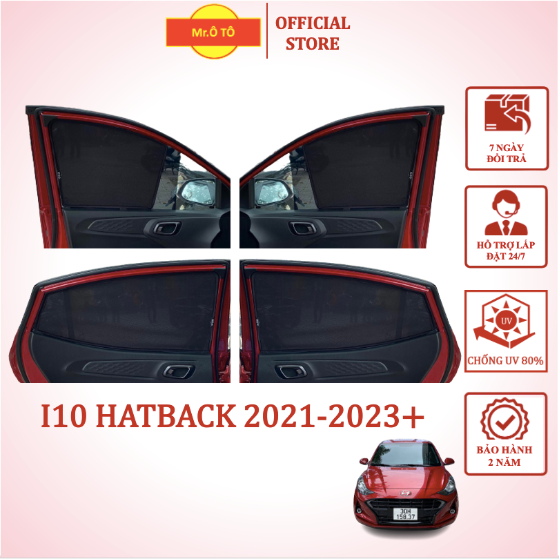 Rèm Che Nắng Xe Hyundai i10 Hatback 2021-2024 chống UV Hàng Loại 1 Mr Ô Tô -Bảo Hành 2 Năm