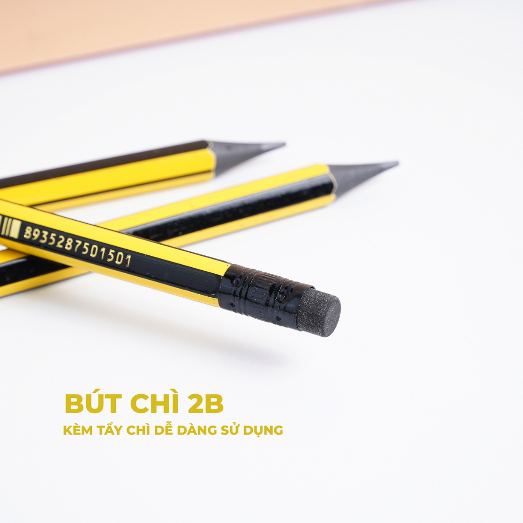 Hộp 12 Chiếc Bút Chì 2B Cao Cấp MONDEZ, Chì Mịn, Mềm, Dùng Cho Bé Tập Viết M10001