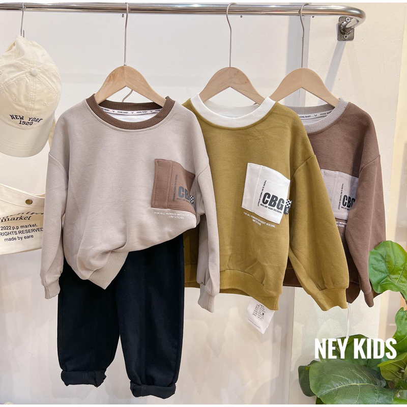 Áo nỉ trơn mềm cho bé trai/bé gái