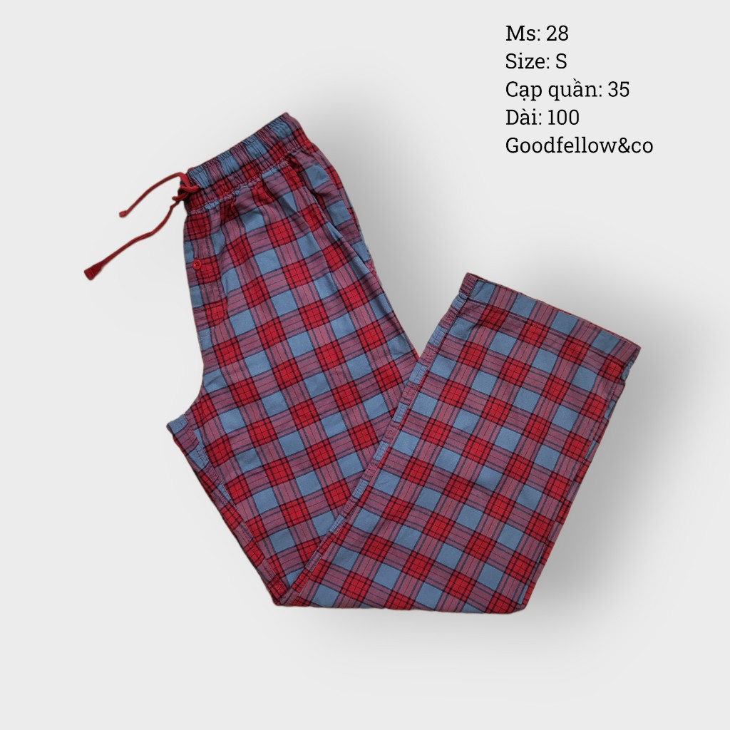 Quần Flannel, Quần Noel, Họa tiết ống suông 2hand, Size S