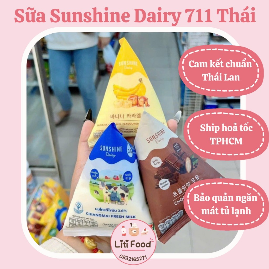 [10/4 Trả hàng - HOẢ TỐC HCM] Sữa túi SUNSHINE DAIRY 711 Thái Lan