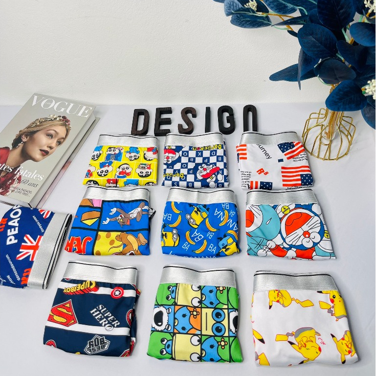 Quần lót,quần sịp đùi boxer nam in hình chất thun lạnh thời thượng co giãn 4 chiều in hình Shin, Doremon...