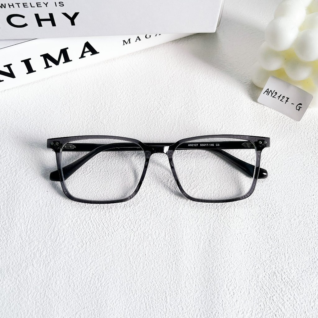 Gọng kính mắt thời trang ANNA nam nữ dáng vuông chất liệu nhựa cứng cao cấp 800NCA006