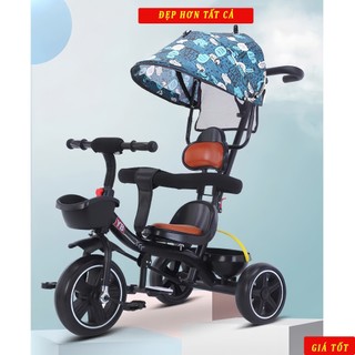 Xe Đạp Trẻ Em 3 Bánh Cán Đẩy Cho Bé Từ 2 Tuổi Trở Lên Khung Chắc Chắn, Chống Gỉ An Toàn, Tiện Lợi