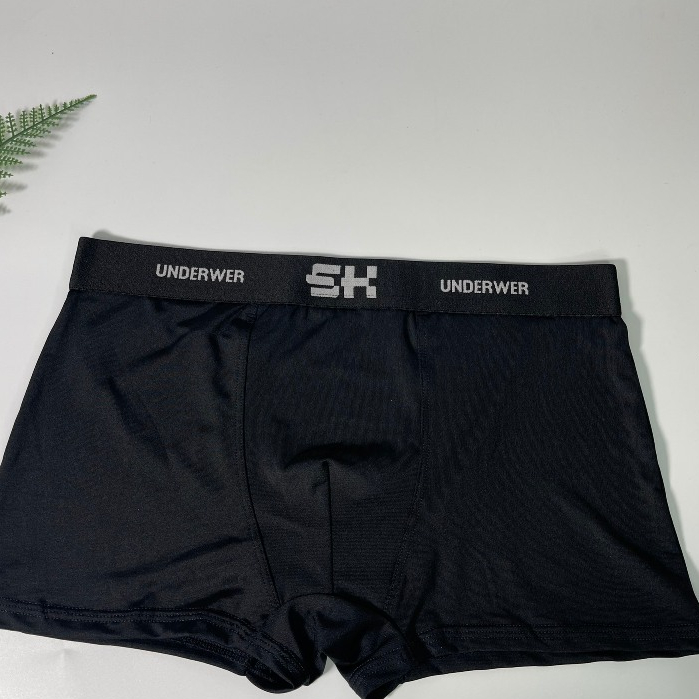 Quần lót nam, quần sịp đùi boxer nam chất thun lạnh cao cấp, cạp to co dãn thoáng mát Mix Full Đen
