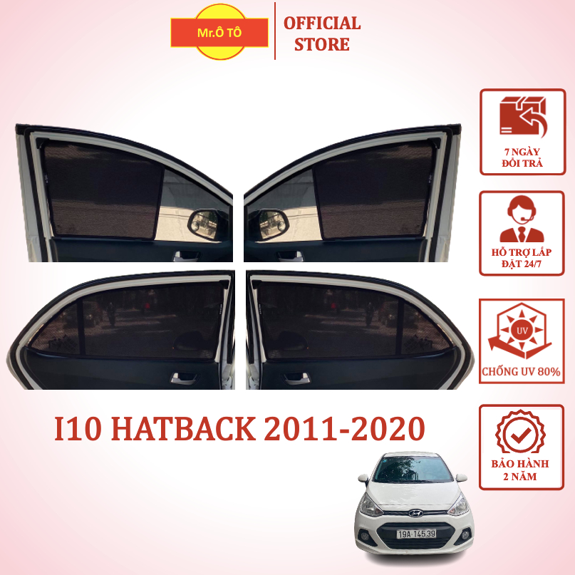Rèm Che Nắng Xe Hyundai I10 Hatback  2012-2020 chống UV Hàng Loại 1 Mr Ô Tô -Bảo Hành 2 Năm