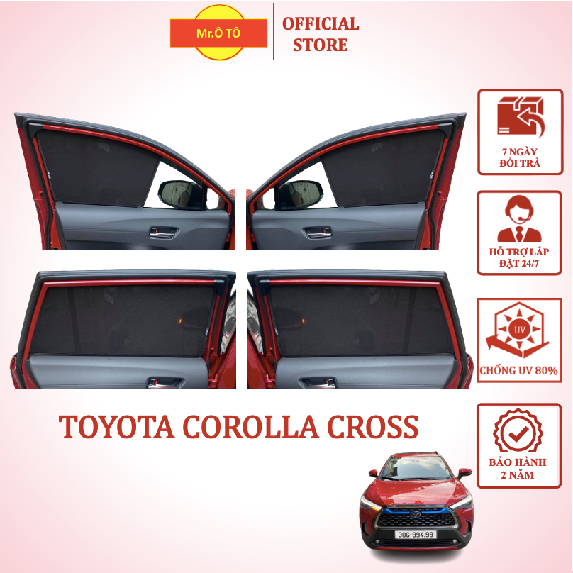 Rèm che nắng xe Toyota CROSS chống UV Hàng Loại 1 MR.ÔTÔ -Bảo Hành 2 Năm