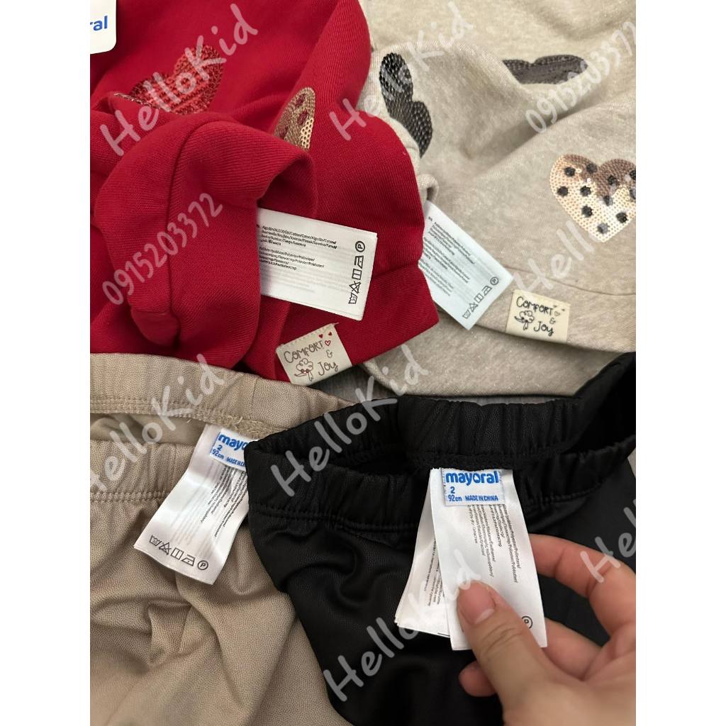 Bộ MOR trái tím sequin kèm legging cao cấp cho bé