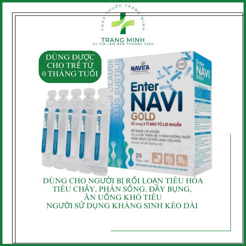 Men Enter Navi Gold - Bổ sung 3 tỉ bào tử lợi khuẩn, giảm nguy cơ rối loạn tiêu hóa