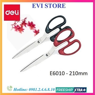 Kéo văn phòng Deli 6010 / Kéo Deli E6010 sắc bén bằng thép không rỉ 210mm