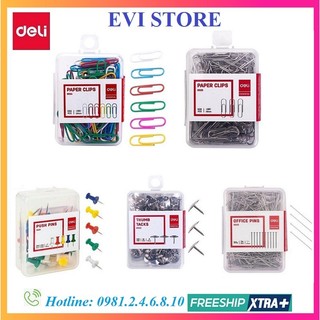 Ghim tài liệu / ghim kẹp giấy deli 0021 / 0022 / 0023 / 0024 / 0025