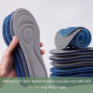 Miếng Lót Giày Thể Thao 5 Lớp Công Nghệ Nano Kháng Khuẩn, Chống Hôi Chân