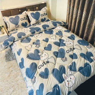 (Giảm Giá ) Sét Chăn Phao Vịt Hồng Ga Gối Poly Cotton (Được chọn mẫu)