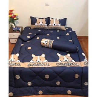 (Giảm Giá ) Sét Chăn Phao Vịt Hồng Ga Gối Poly Cotton (Được chọn mẫu)