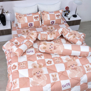 (Giảm Giá ) Sét Chăn Phao Vịt Hồng Ga Gối Poly Cotton (Được chọn mẫu)