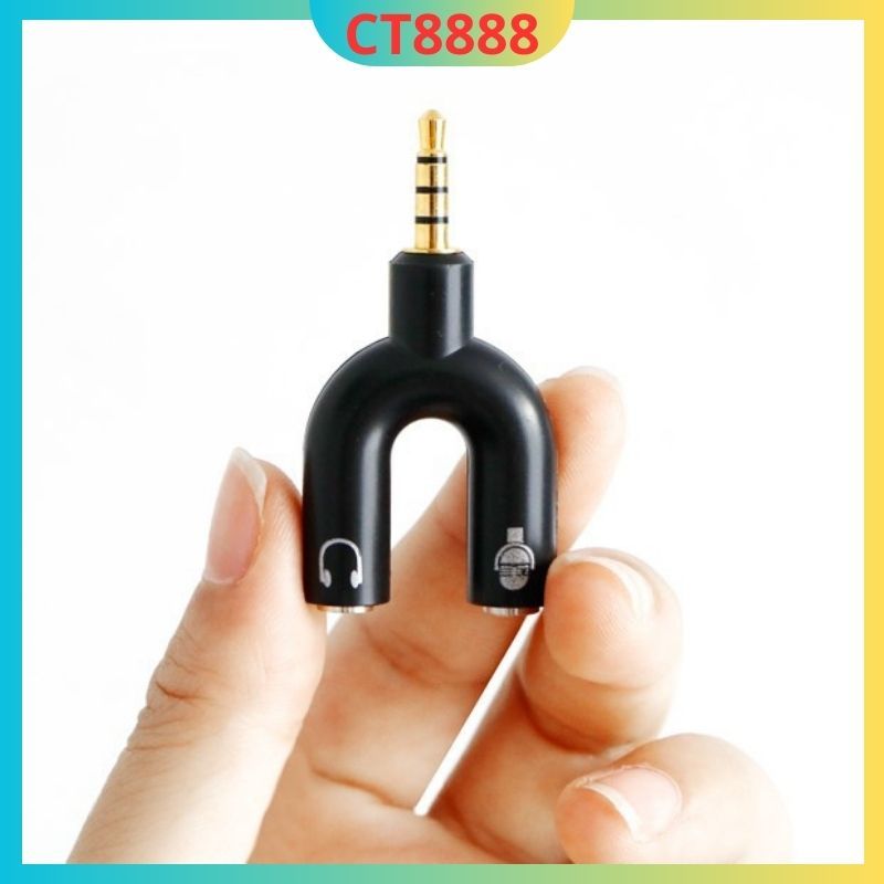 Jack chuyển đổi tai nghe 3,5mm 2 trong 1 tiện dụng cho pc, lap top, điện thoại