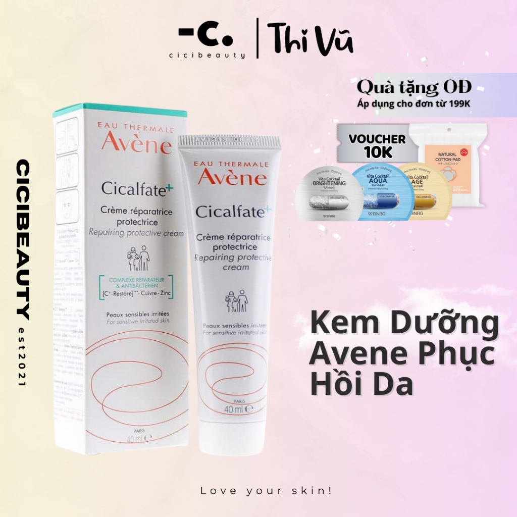 Kem Dưỡng Avene Phục Hồi Da Cicalfate+ Repairing Protective Cream 40ml, 100ml