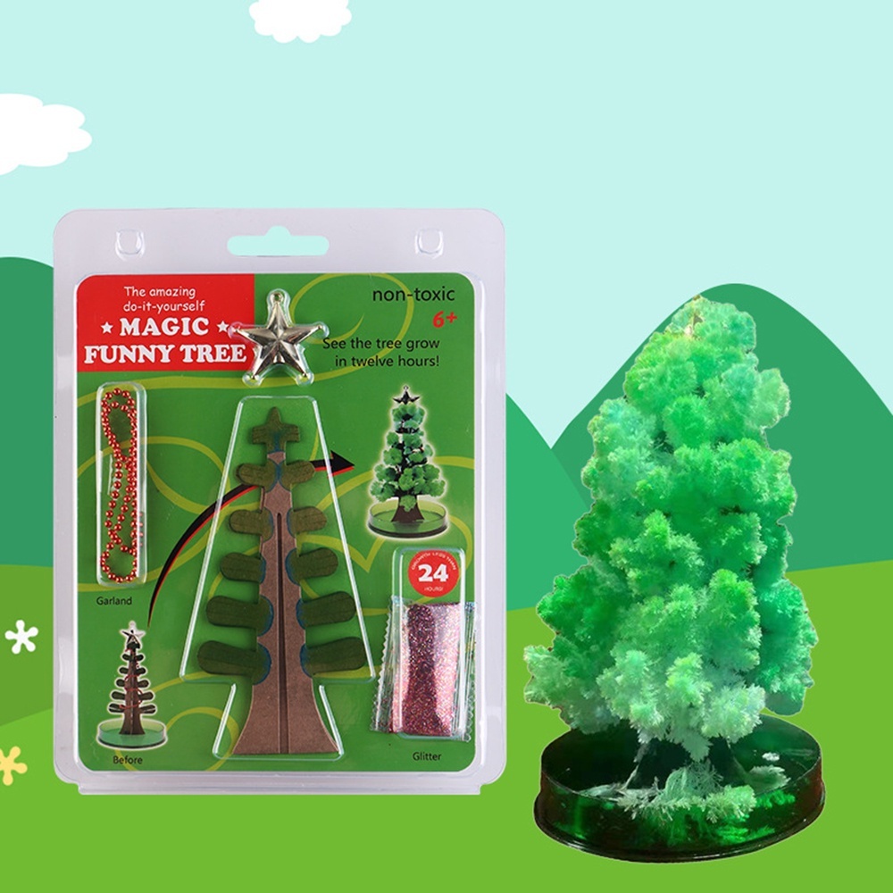 Cây Thông Noel tuyết tự nở búp bê người tuyết mini quà tặng Giáng sinh cho bé Cây thông trang trí để bàn