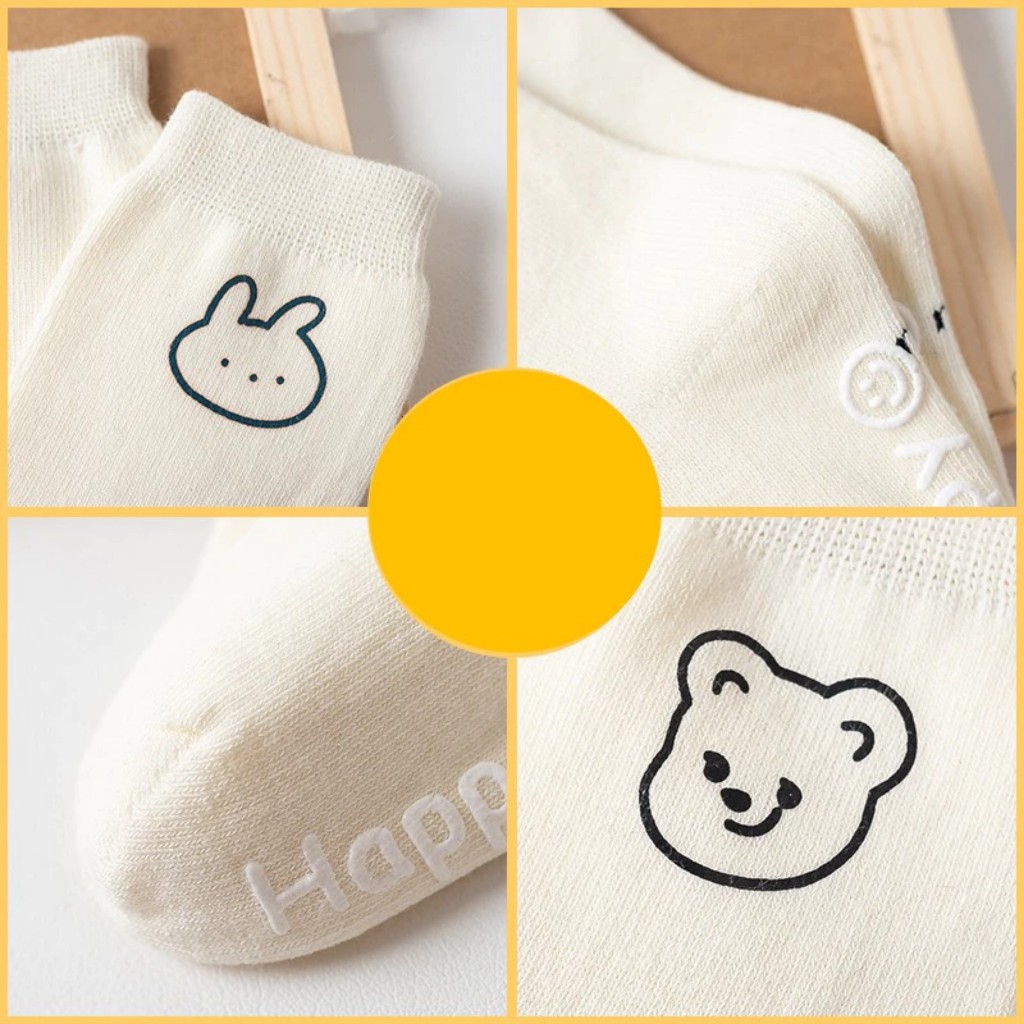 [Mã BMTTC60K giảm đến 60K đơn 50K] Tất vớ cotton organic chống trơn trượt, phong cách Hàn Quốc cho bé LiL Little Love