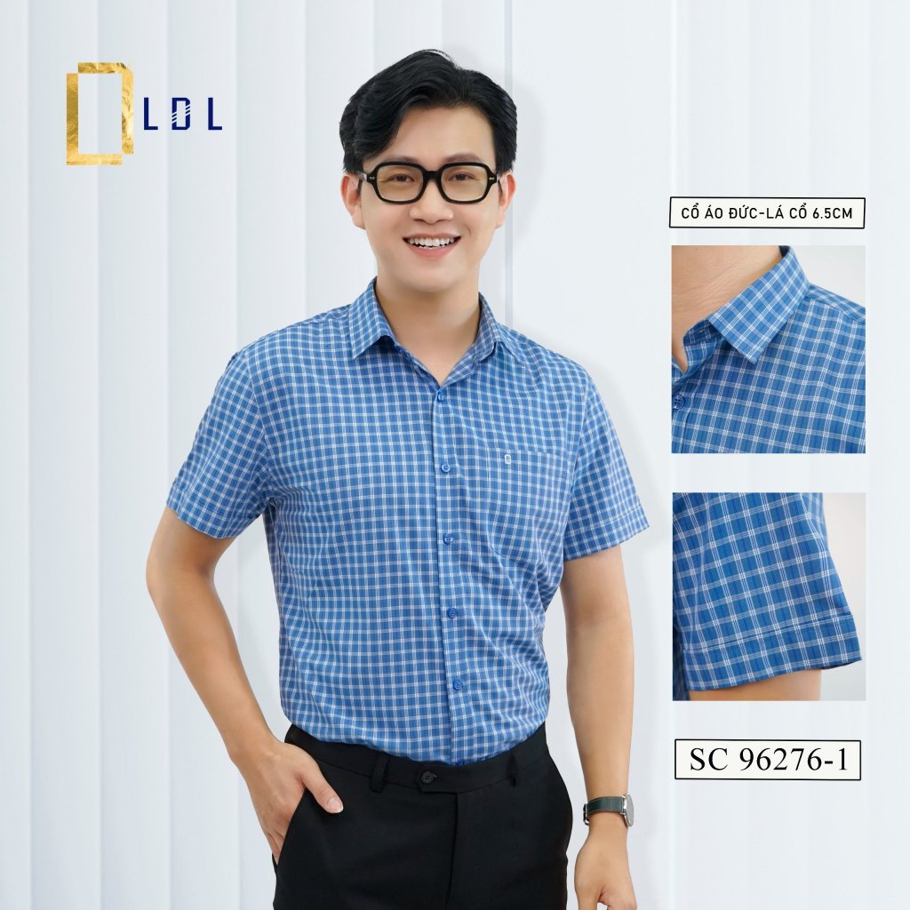 Áo Sơ Mi Nam LDL Kẻ Sọc ô Cọc Tay Chất Liệu Cotton Cap Cấp Đơn Giản Lịch Sự Và Sang Trọng