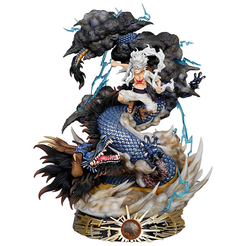 MH100 Mô Hình Cao Cấp Monkey D Luffy vs Kaido Cao 57cm Siêu To Có Đèn Led - Mô Hình Luffy Gear 5 God Nika One Piece A1