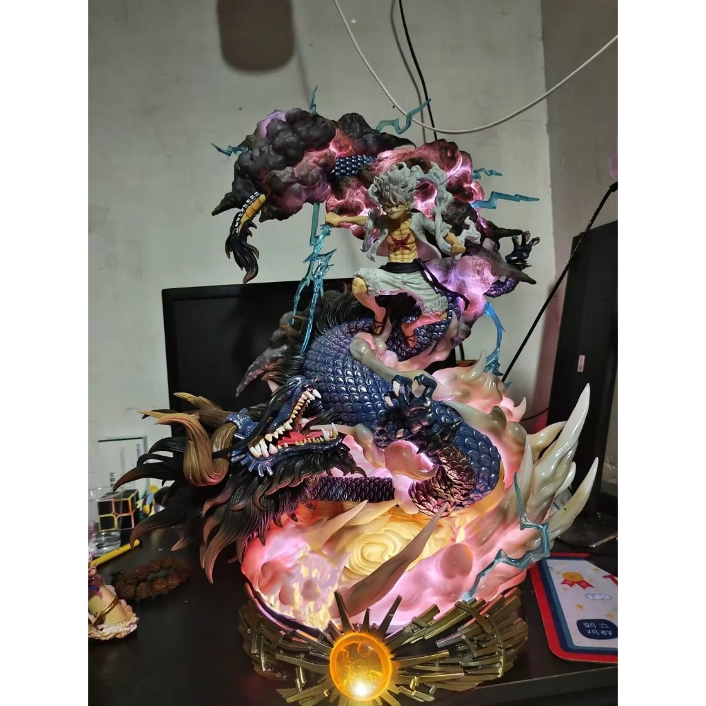 MH100 Mô Hình Cao Cấp Monkey D Luffy vs Kaido Cao 57cm Siêu To Có Đèn Led - Mô Hình Luffy Gear 5 God Nika One Piece A1