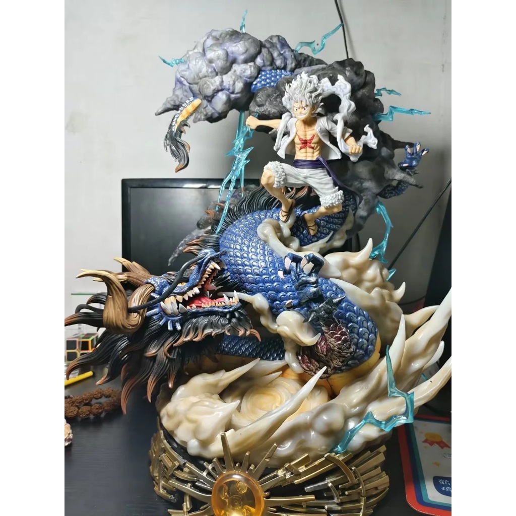 MH100 Mô Hình Cao Cấp Monkey D Luffy vs Kaido Cao 57cm Siêu To Có Đèn Led - Mô Hình Luffy Gear 5 God Nika One Piece A1