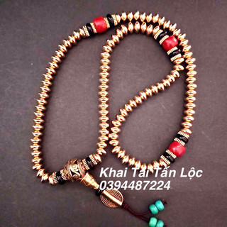 Vòng chuỗi 108 hạt đồng phối Ngọc lam Tây Tạng