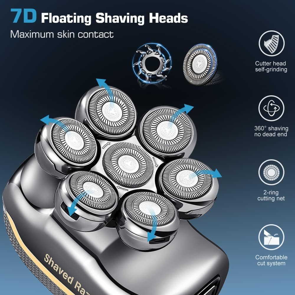 Máy Cạo Râu, Đầu Trọc, Hói Men's Shaver RQ 7900, Cắt Tóc,  Đa Năng, 7D, Cạo Khô & Ướt