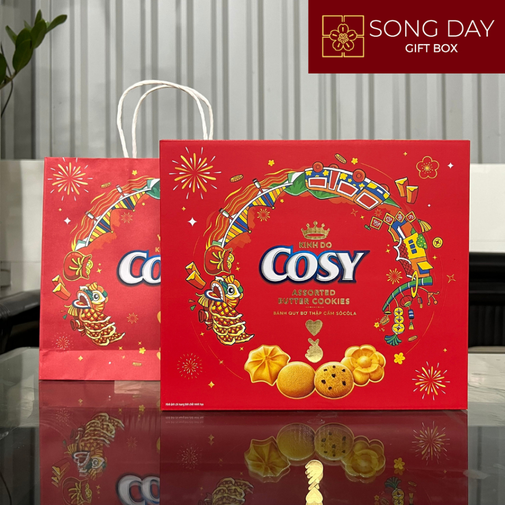 Bánh Quy Bơ Thập Cẩm Sôcôla Cosy – Hộp giấy 330g có túi xách