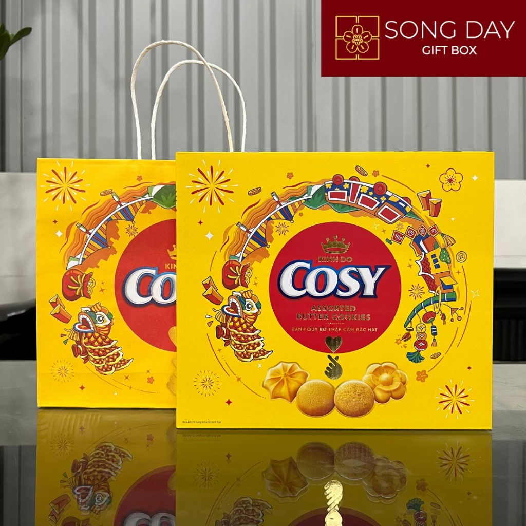 Bánh Quy Bơ Thập Cẩm Rắc Hạt Cosy – Hộp giấy 330g có túi xách