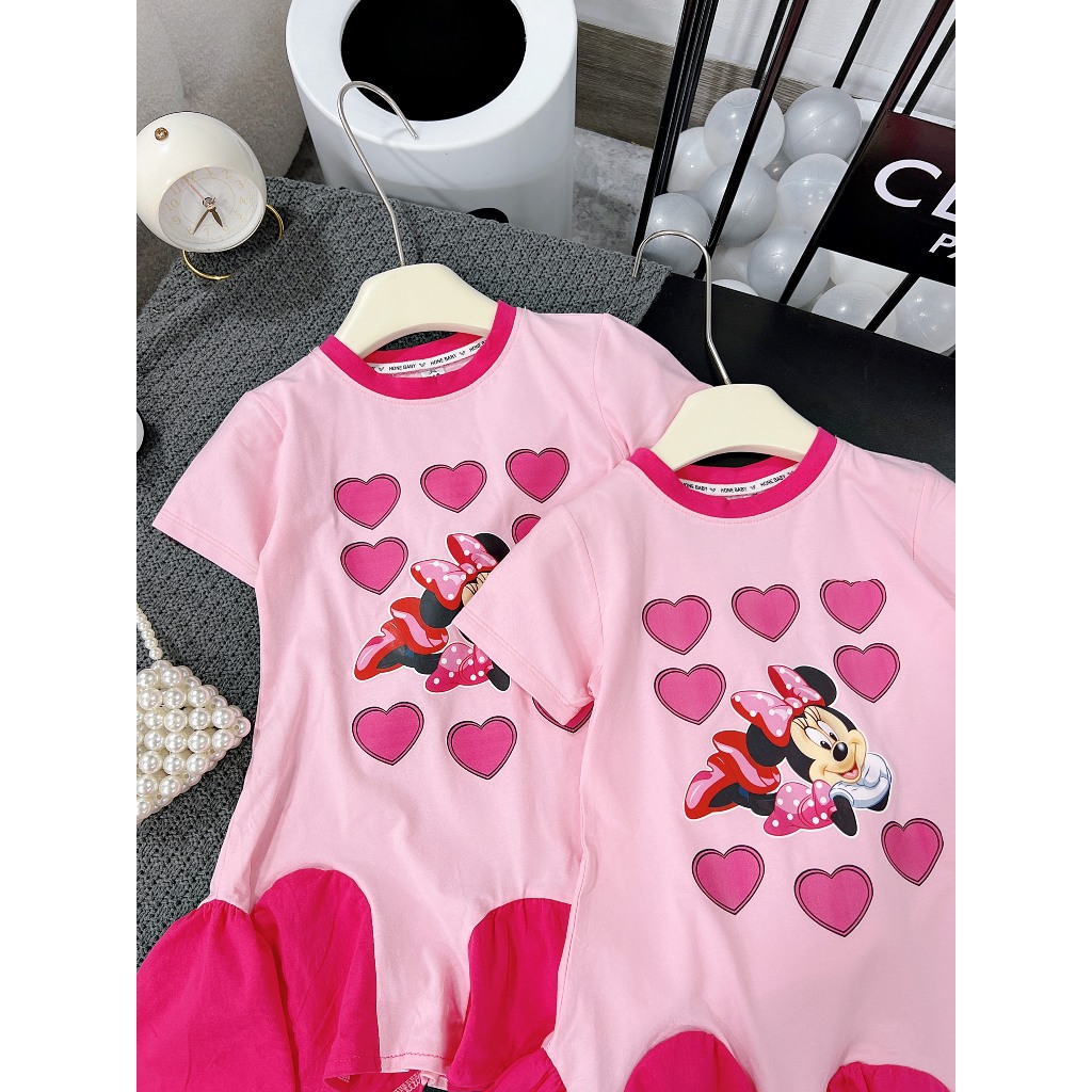 Váy đuôi cá bé gái hoạ tiết trai tim xinh xắc, đầm bé gái đuôi cá cách điệu sz 10-30kg