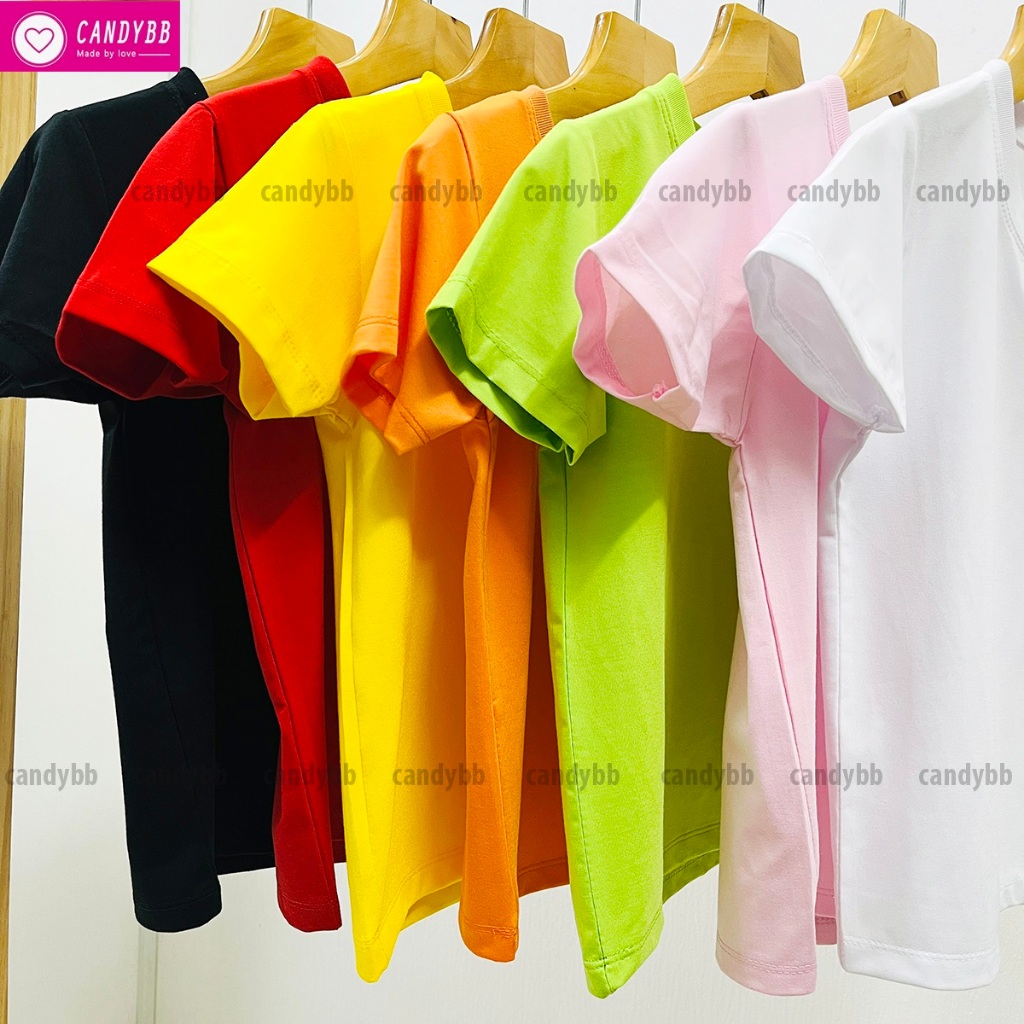 Áo thun trơn nhiều màu từ 10-77kg, áo phông cộc tay cổ tròn basic thun mềm mịn, thoải mái