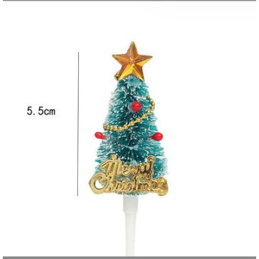 Mô hình cây thông Noel trang trí sẵn có đế ghim trang trí tiểu cảnh Giáng Sinh, decor bánh sinh nhật
