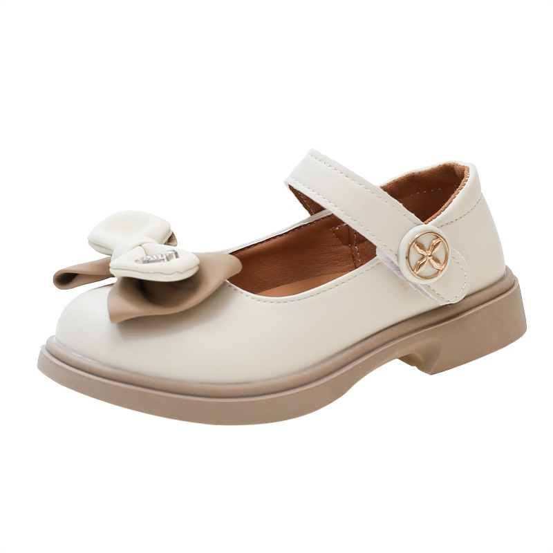 Giày Búp Bê Cho Bé Gái, Giày Búp Bê Nơ 2 Lớp Đính Vương Miện Chất Liệu Da Pu Phù Hợp Đi Chơi Đi Học