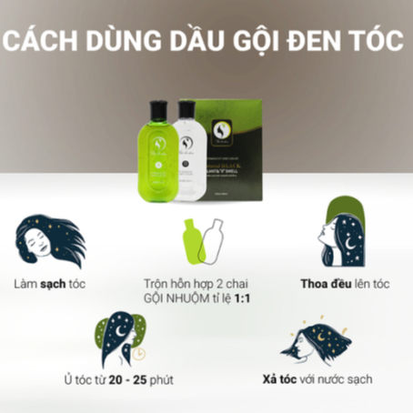 Dầu Gội Phủ Bạc Thảo Dược, Gội Là Đen iShow Cho Mái Tóc Đen Tự Nhiên, Làm Chậm Mọc Tóc Bạc - Combo 2 chai 100ml