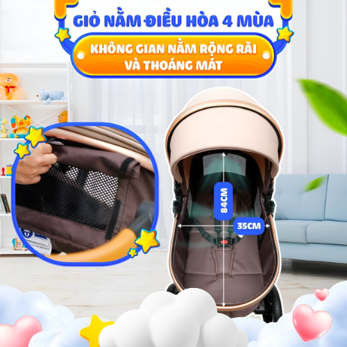 Xe đẩy cho bé BabyLux Store tính năng tiện dụng cho mẹ và bé - có thể gấp gọn.