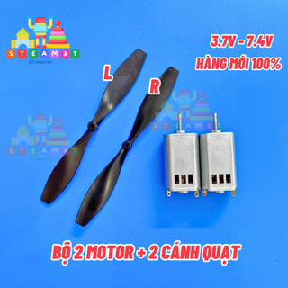 Bộ 2 motor 180 + 2 cánh quạt thuận nghịch - 3.7v - 7.4v - tốc độ cao - chế tàu lượn - lk0092