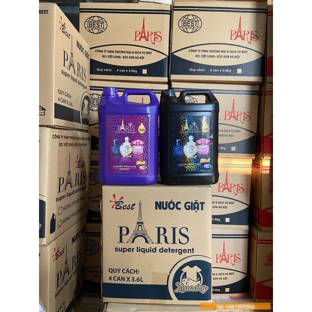 Nước Giặt Xả Paris Hương Nước Hoa 5000ml, Nước Giặt Paris, Không Hoá Chất, An Toàn Cho Da, Tẩy Siêu Sạch