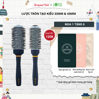 Lược tròn tạo phồng, sấy tạo kiểu cao cấp Hàn Quốc cho nam nữ BRITISH M Hot Curling Ceramic Brush