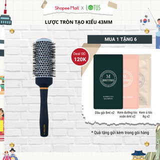 Lược tròn tạo kiểu tóc dành cho tóc dài BRITISH M Hot Curling Ceramic Brush 43mm
