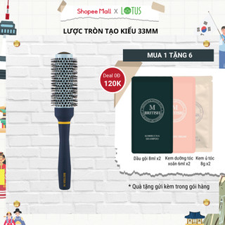 Lược tròn tạo kiểu tóc dành cho tóc ngắn BRITISH M Hot Curling Ceramic Brush 33mm