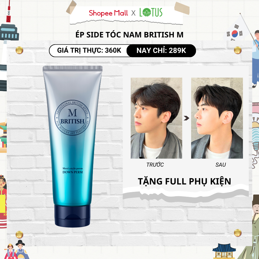 Ép Tóc Mai(Ép Side) Chuyên Nghiệp Cho Nam British M Men's Style Down Perm 200G
